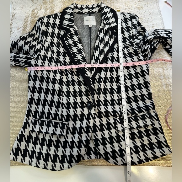 CATHERINE MALANDRINO Black White Houndstooth Career Blazer | Size Medium - Picture 13 of 13